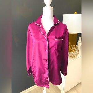 Super cute and comfy pajama set in a striking magenta color